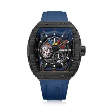 Expedition Carbon Titanium 6782MAR Limited Edition Jam Tangan Pria Rubber Strap Biru