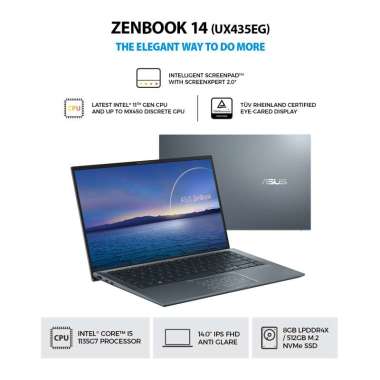 Asus ZenBook UX435EG-IPS511NP [i5-1135G7/8GB/512GB SSD/MX450 2GB/14" FHD IPS/NumberPad/W10+OHS] Pine
