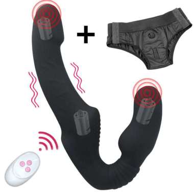 10 Speeds Strapless Strapon Dildo Vibrator Female Double Vibrating G Spot Adult Sex Toys For Women C