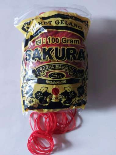 karet gelang sakura merah @100gr Murah/Karet gelang kualitas no 1/karet gelang sakura MERAH/karet ge