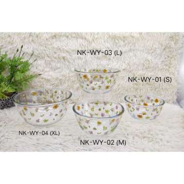 Round Glass Salad Bowl Mangkuk 2000ML NK-WY-04-XL