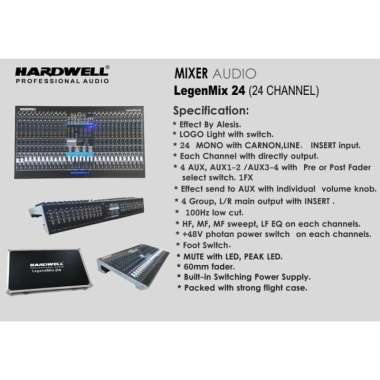 Mixer HARDWELL 24 channel LEGENMIX 24 ORIGINAL FREE HARDCASE