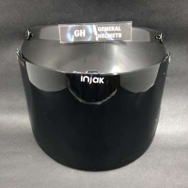 KACA HELM RETRO DATAR FLAT SMOKE BOGO INJAK COATING