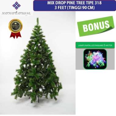 Pohon Natal 3 Feet / 90 Cm /1 Meter Mix Drop Pine Tree Tipe-318