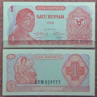 UANG KERTAS KUNO 1 RUPIAH SUDIRMAN TAHUN 1968