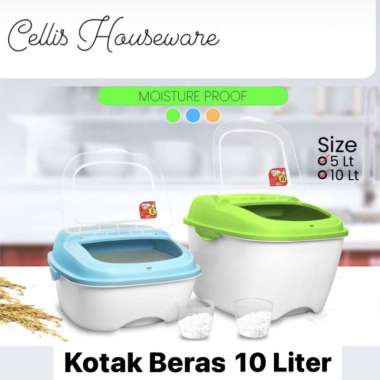 Fortuna Kotak Beras 10 liter + Gelas Takar (kapasitas Max 12 liter)