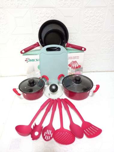 Panci set 15 / Panci Set Omicko 15 Pcs Cook Ware Set / Panci Satu Set ORIGINAL 100 % Multicolor
