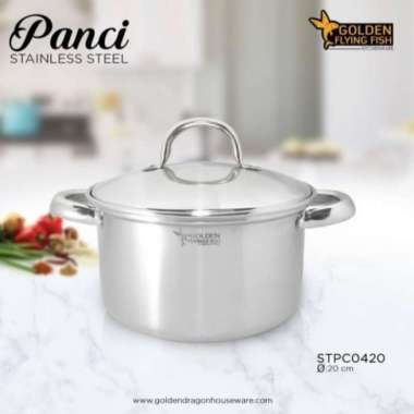 Panci Stainless Steel 20cm Golden Flying Fish ORIGINAL 100 % Multicolor
