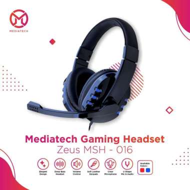 Mediatech Headphone Gaming Zeus MSH 016 + Microphone Pakai Kabel ( 56019 ) - Headphone Gaming