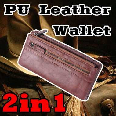 Dompet Panjang - Dompet Panjang 2in1 Bahan Kulit Imitasi - Dompet HP - Organizer HP - Dompet Resleti