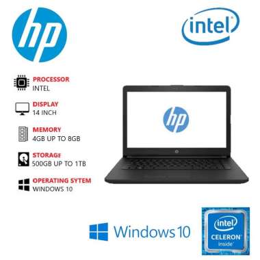 Laptop HP 14 RAM 8GB/1 TB/SSD 256GB Windows 10 "FREE MOUSE / TAS"/ Laptop Murah 4GB/ HDD 1TB