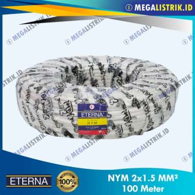 Eterna NYM 2x1.5 ( 100M ) Kabel Listrik Putih Kawat Tembaga 2 x 1.5 MM / 2x1,5 / 2 x 1,5 MM ( 100 Me