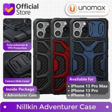 Case iPhone 13 / Pro / Pro Max Nillkin Adventurer Carbon Camera Cover Slide Hybrid Casing (iPhone 13