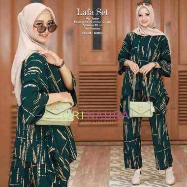Aminah Set Jumbo One Set Jumbo Waka Waka Setelan Wanita Rayon Premium Set Celana Panjang Kekinian