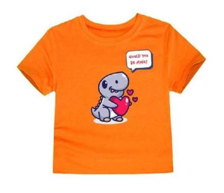 Little Fresco - Kaos Anak Dino Love Mine Oranye M