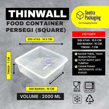 Victory - Kotak Makan Plastik 2000ml / Thinwall / Food Container - VICTORY -PACK