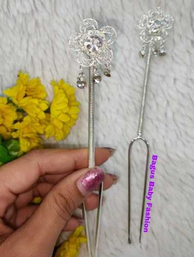 Mentul Bunga Melati Kecil Diamond Cengkreman Silver