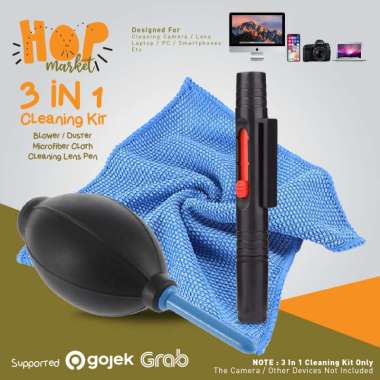 Cleaning Kit 3 in 1 Lensa Kamera Pembersih Monitor LCD HP Laptop Camera Air Blower + Lens Pen + Micr