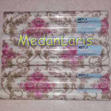 WPS Ukiran Batik Bunga Besar Wallpaper Stiker Dinding Sticker Wall Paper Elegan Klasik pink