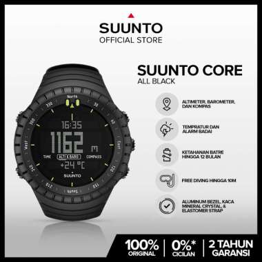 JAM TANGAN SUUNTO CORE ALL BLACK ORIGINAL GARANSI RESMI