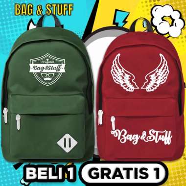 BELI 1 GRATIS 1 - BELI 1 KURO TAS RANSEL SEKOLAH + GRATIS 1 WINGS TAS RANSEL ANAK KECIL WARNA ACAK P
