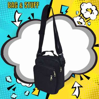 TAS SELEMPANG PRIA KECIL - 1 BUAH MINI SOLARIS TAS SLING BAG PRIA KECIL WARNA HITAM POLOS