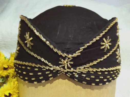 Blangkon Solo Perbawan Hitam Payet Keren 7 Coklat