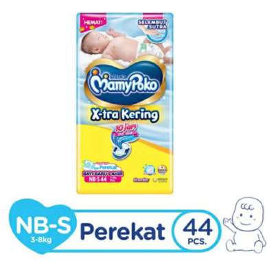 MAMYPOKO Popok Perekat Standar NB-S 44 Pempes Sekali Pakai Anak Bayi Baru Lahir Newborn Laki-laki Pe