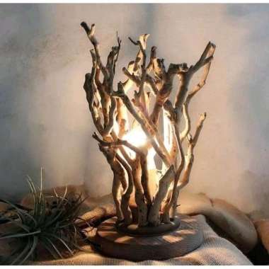 Lampu hias akar kayu jati unik termurah