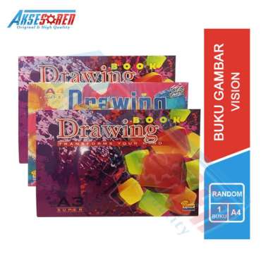 Buku Gambar A4 Vision [1 Buku] / Vision Drawing Book / Buku Mewarnai / Alat Perlengkapan Menggambar 