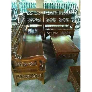 Mebel Jati Furniture Jepara Meja Kursi Sudut Full Ukiran Jepara Bahan