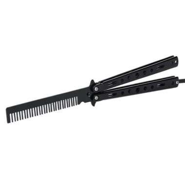 Sisir Besi Lipat Butterfly Knife Training Balisong Trick Benchmade Hitam
