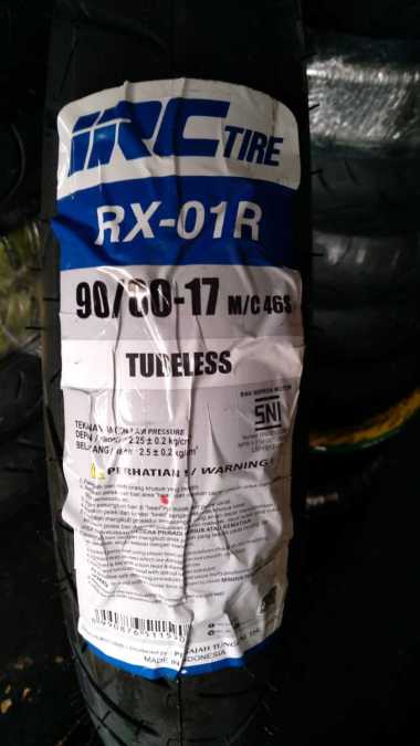 IRC 90 / 80 - 17 RX-01R Tubeless ban luar motor Free pentil Baru Original