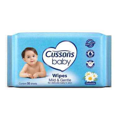 Cusson Baby Wipes Isi 50 Sheet / Tisu Basah Bayi All Varian MILD & GENTLE