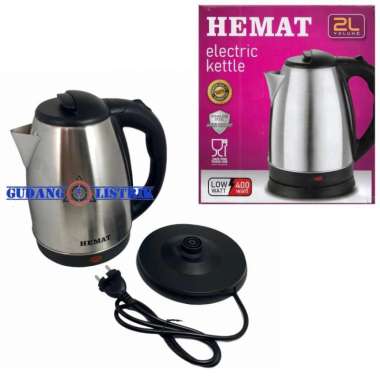 Teko Listrik Electric Kettle Cerek Listrik 2 Liter HEMAT Low Watt 400W