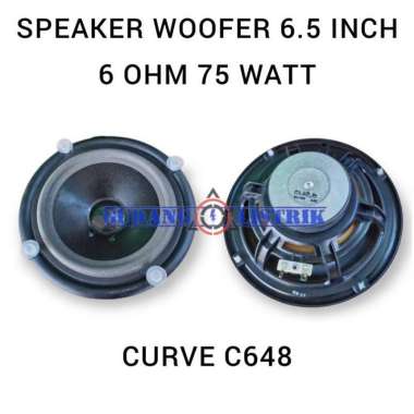 Speaker Woofer Passive Pasif 6.5 Inch 6 Ohm 75 Watt CURVE C648 Bass