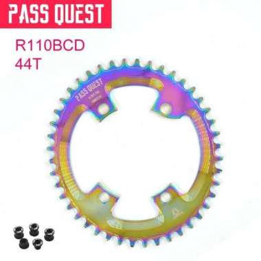 Pass Quest Chainring Oval Narrow Wide 1X 42T 44T 46T 48T 50 52 BCD 110 RAINBOW 44T