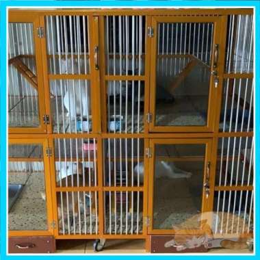 Kandang Kucing Aluminium/ 4pintu / 2tingkat besar