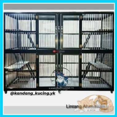 Kandang Kucing Aluminium 4Kamar 4pintu