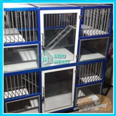 Rumah Kucing Bahan Aluminium Kandang Kucing Warna Biru Minimalis
