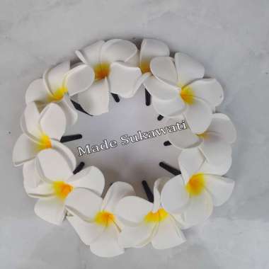 1set Jepit rambut bunga spon kamboja bali Size M Putih semua