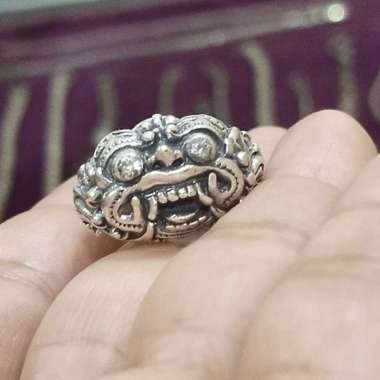 Cincin Ring Perak Bali Silver Ukir Barong Rangda Mata Simple Unik 925 Pria Laki Wanita Custom