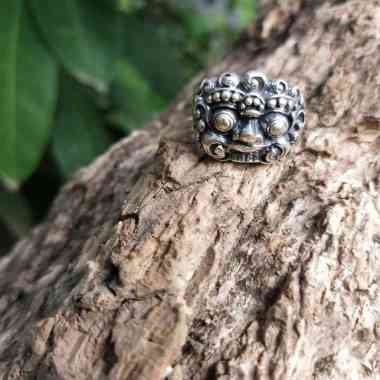 Cincin Ring Perak silver Barong Boma Jawan Ukir Lebar Asli 925 Pria Laki Wanita Custom