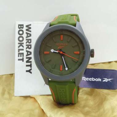 Reebok Spindrop RVSPE Rubber Strap Original Jam Tangan Pria Green Grey