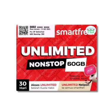Perdana Smartfren 60gb unlimited nonstop