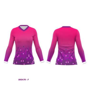 Jersey Sepeda Cewek Gowes Wanita Custom Lengan Panjang - BAD476 (V-neck) V-Neck XXXL MULTICOLOR