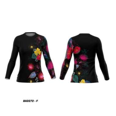 Jersey Sepeda Cewek Gowes Wanita Custom Lengan Panjang - BAD272 (O-neck) O-Neck XXXL MULTICOLOR