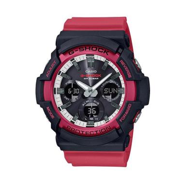 CASIO G-SHOCK Tough Solar Special Color Jam Tangan Pria [Original/ GAS-100RB-1A] Black Red