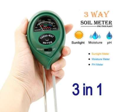 Alat Ukur PH Tanah 3 in 1 / Digital Soil Analyzer Tester Meter Multicolor