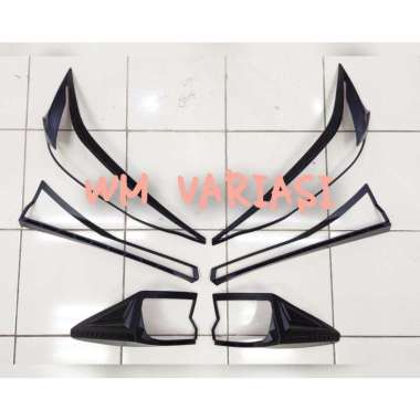 ALL NEW AVANZA VELOZ 2022 PAKET GARNISH LIS LAMPU DEPAN BELAKANG LIST COVER HITAM